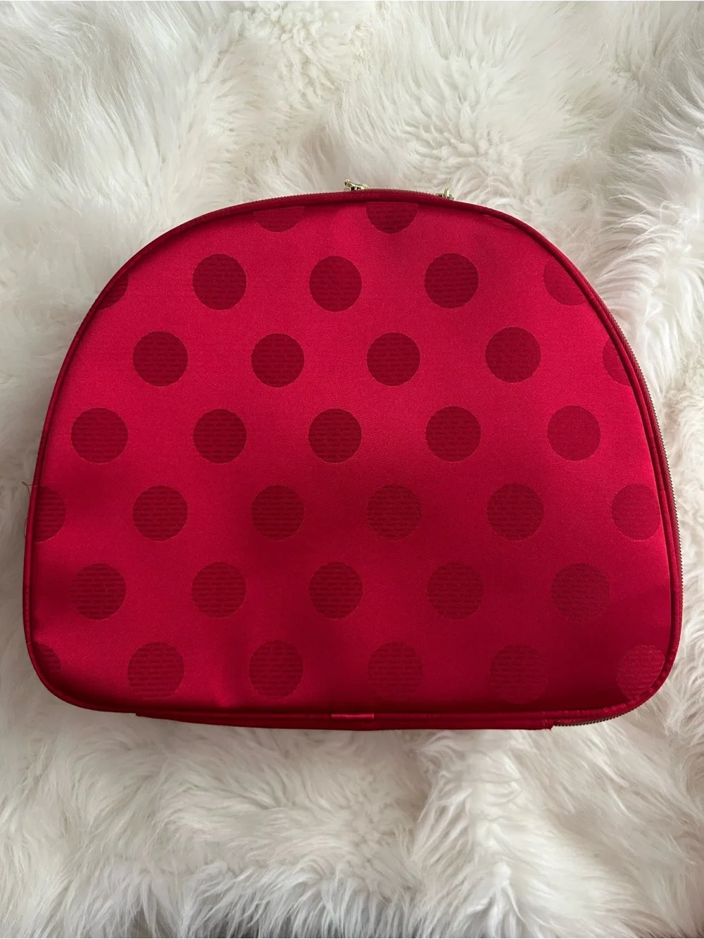 Estée Lauder Limited Edition Red Polka Dot Train Case Cosmetic Bag
